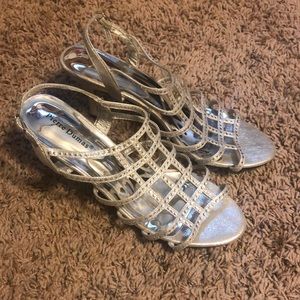 Pierre dumas silver buckle heel